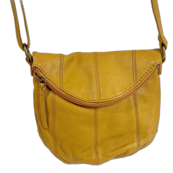 The Sak Handbags - The Sak Deena Crossbody Bag Mustard Yellow Leather Purse